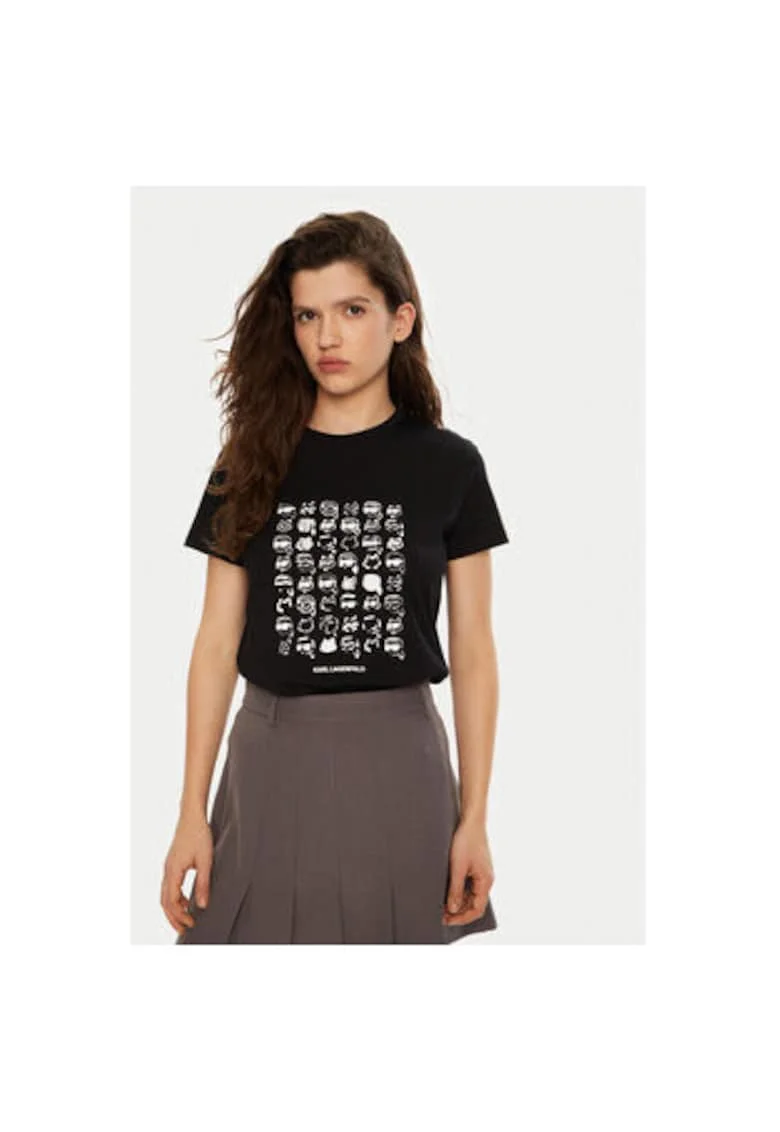 Tricou dama,  304579516, Bumbac organic, Negru, Negru