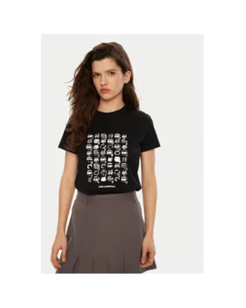 Tricou dama,  304579516, Bumbac organic, Negru, Negru