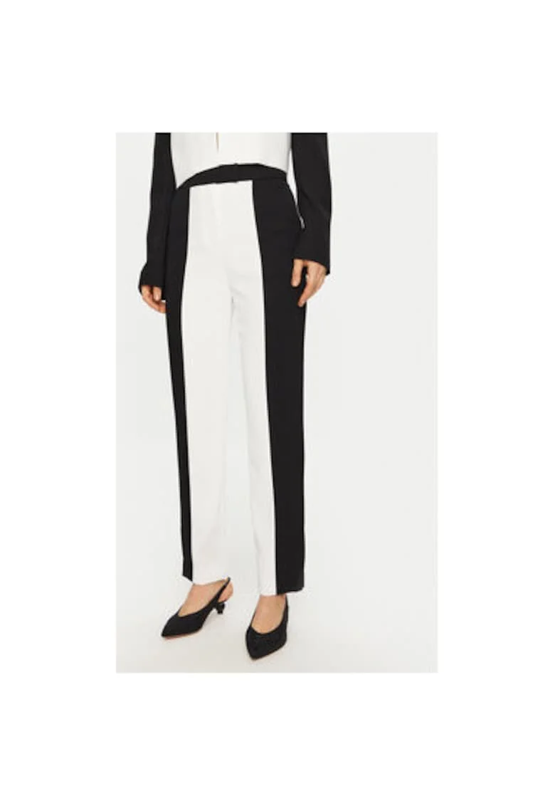 Pantaloni dama,  304580192, Poliester, Alb, Alb