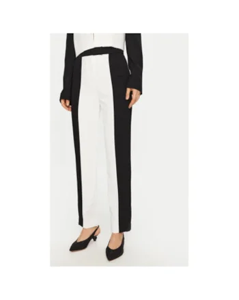 Pantaloni dama,  304580192, Poliester, Alb, Alb