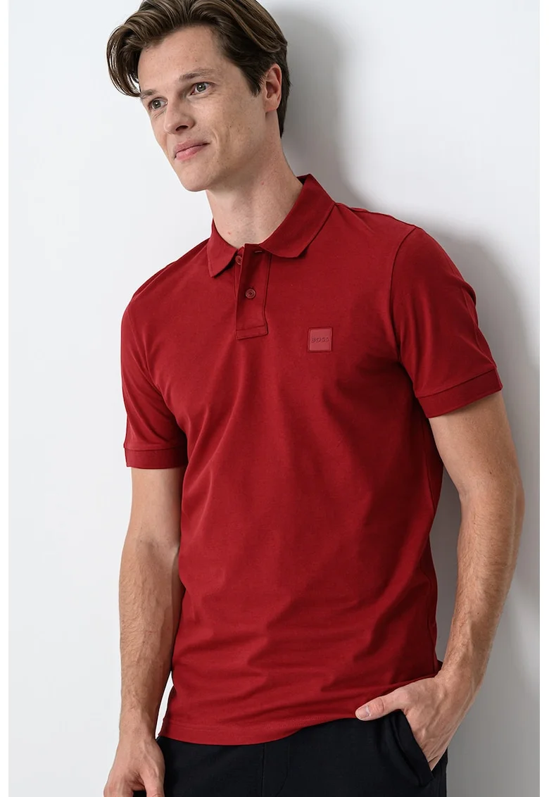 Tricou polo slim fit Passenger, Visiniu