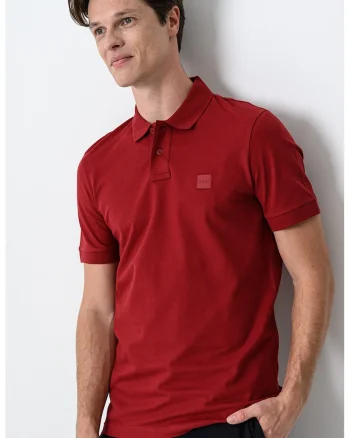 Tricou polo slim fit Passenger, Visiniu
