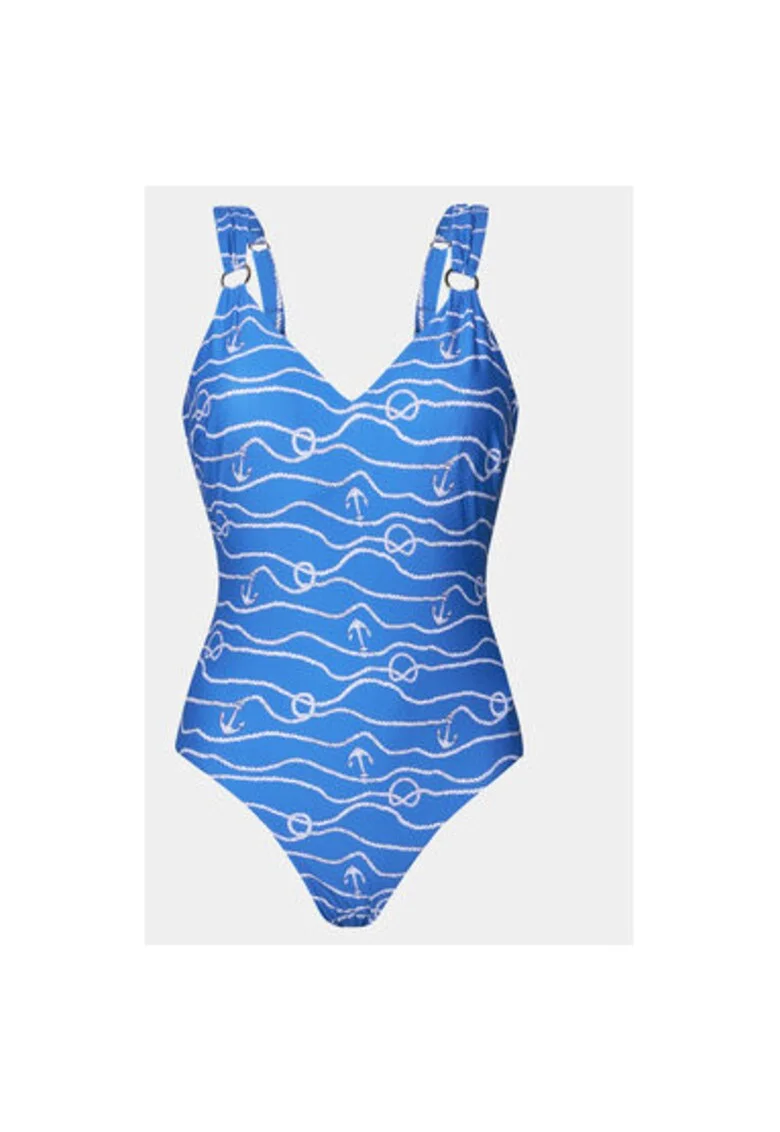 Costum de baie dama,  303784317, Nylon/Elastan, Albastru, Albastru