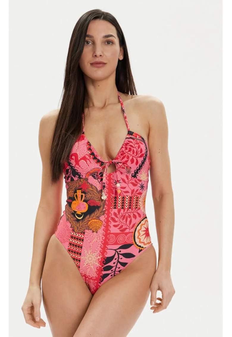 Costum de baie dama,  303784065, Nylon, Roz, Roz