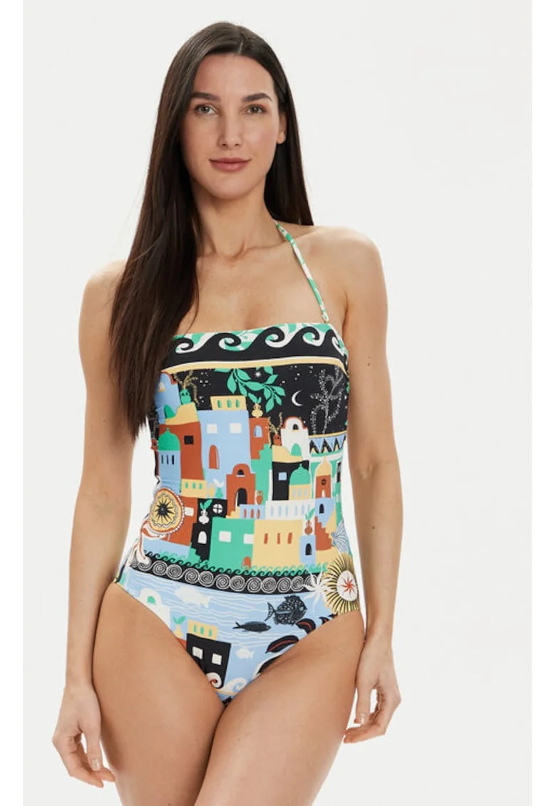 Costum de baie dama,  303784058, Nylon, Multicolor, Multicolor