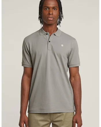 Tricou polo slim fit din material pique Dunda, Gri cenusiu