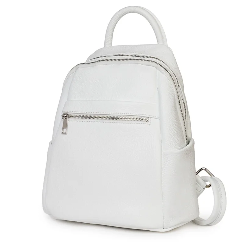 Rucsac dama din piele Jonathan alb