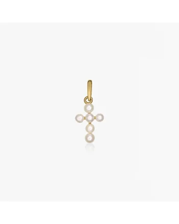 Pandantiv din aur Pearl Cross - Perle Naturale