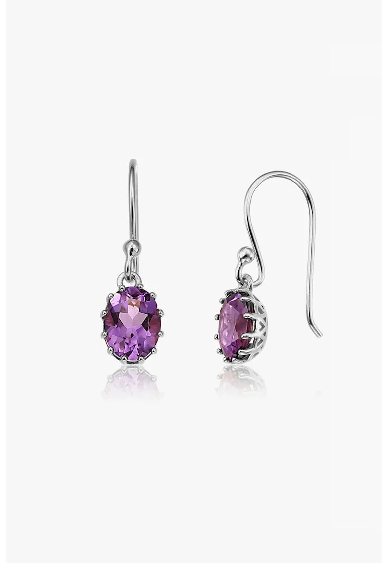 Cercei din argint veritabil 925 cu ametist Serene, Violet/Argintiu