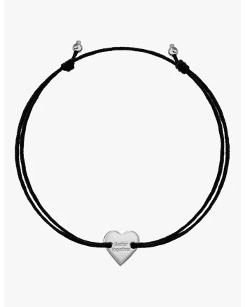Bratara-snur cu talisman de argint, Negru/Argintiu