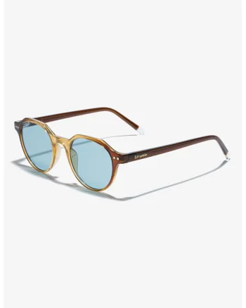 Ochelari de soare rotunzi unisex cu lentile polarizate, Maro/Maro deschis