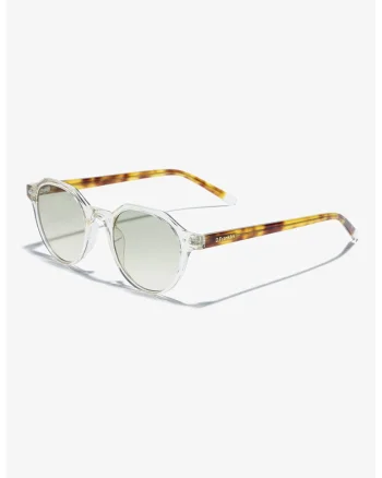 Ochelari de soare rotunzi unisex cu lentile polarizate, Transparent