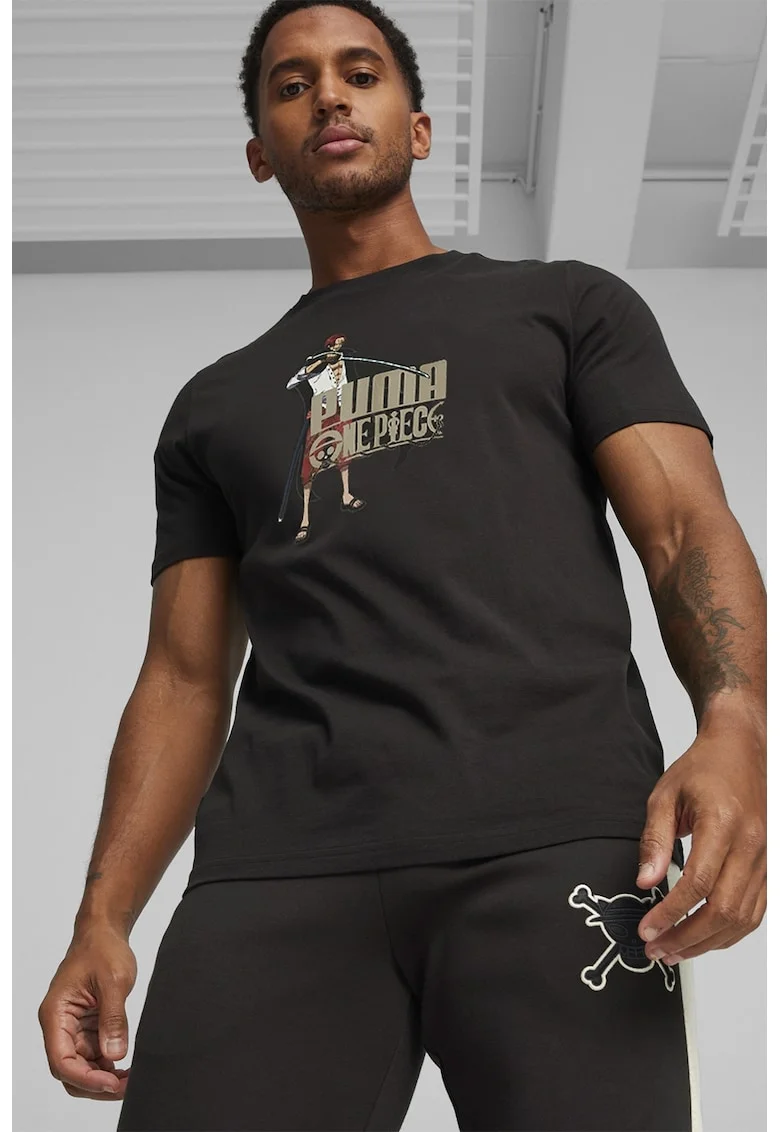 Tricou de bumbac cu decolteu la baza gatului, Alb/Negru/Maro nisip