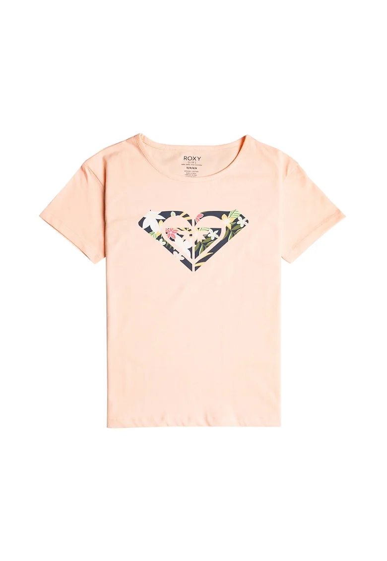 Tricou de bumbac organic cu imprimeu grafic Day And Night, Piersica