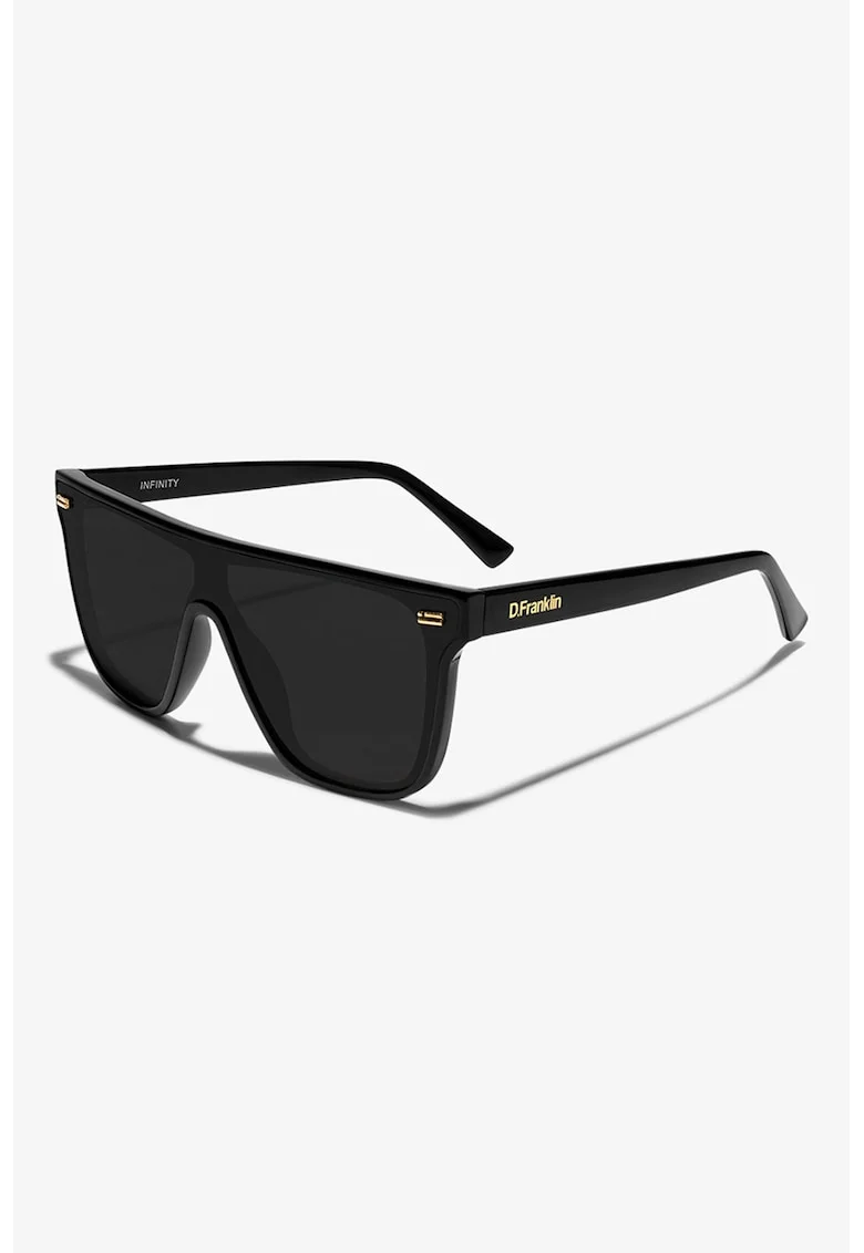 Ochelari de soare unisex dreptunghiulari, Negru