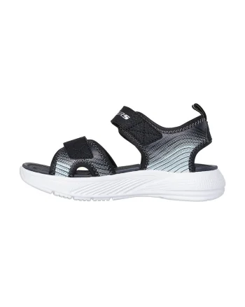 Sandale cu velcro Microspec, Negru/Argintiu
