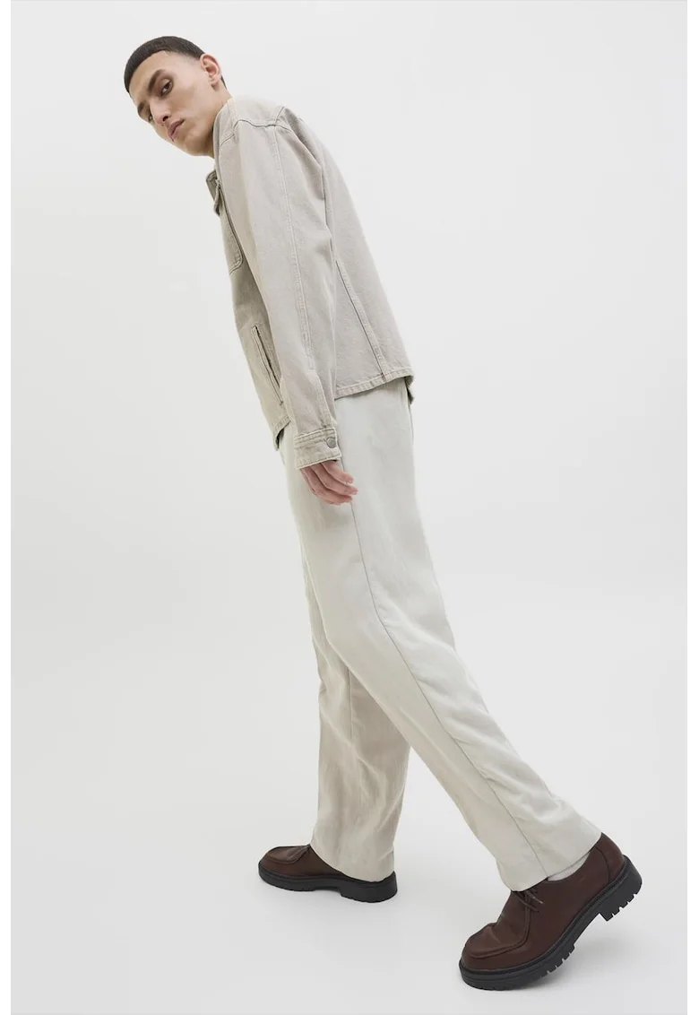 Pantaloni drepti cu model uni