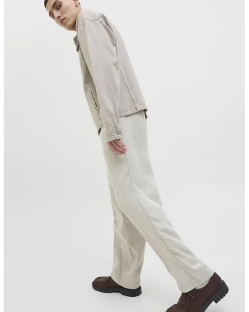 Pantaloni drepti cu model uni