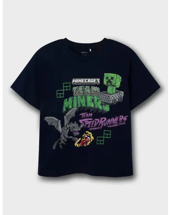 Tricou din bumbac organic cu imprimeu grafic, Verde/Albastru ultramarin