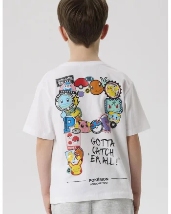 Tricou din bumbac cu imprimeu grafic, Alb optic/Multicolor