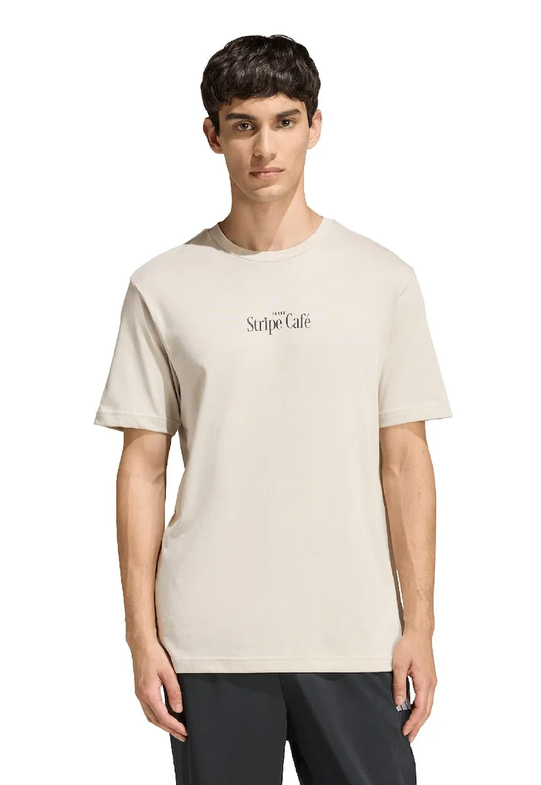 Tricou din bumbac cu imprimeu pe partea din spate, Negru/Bej/Roz
