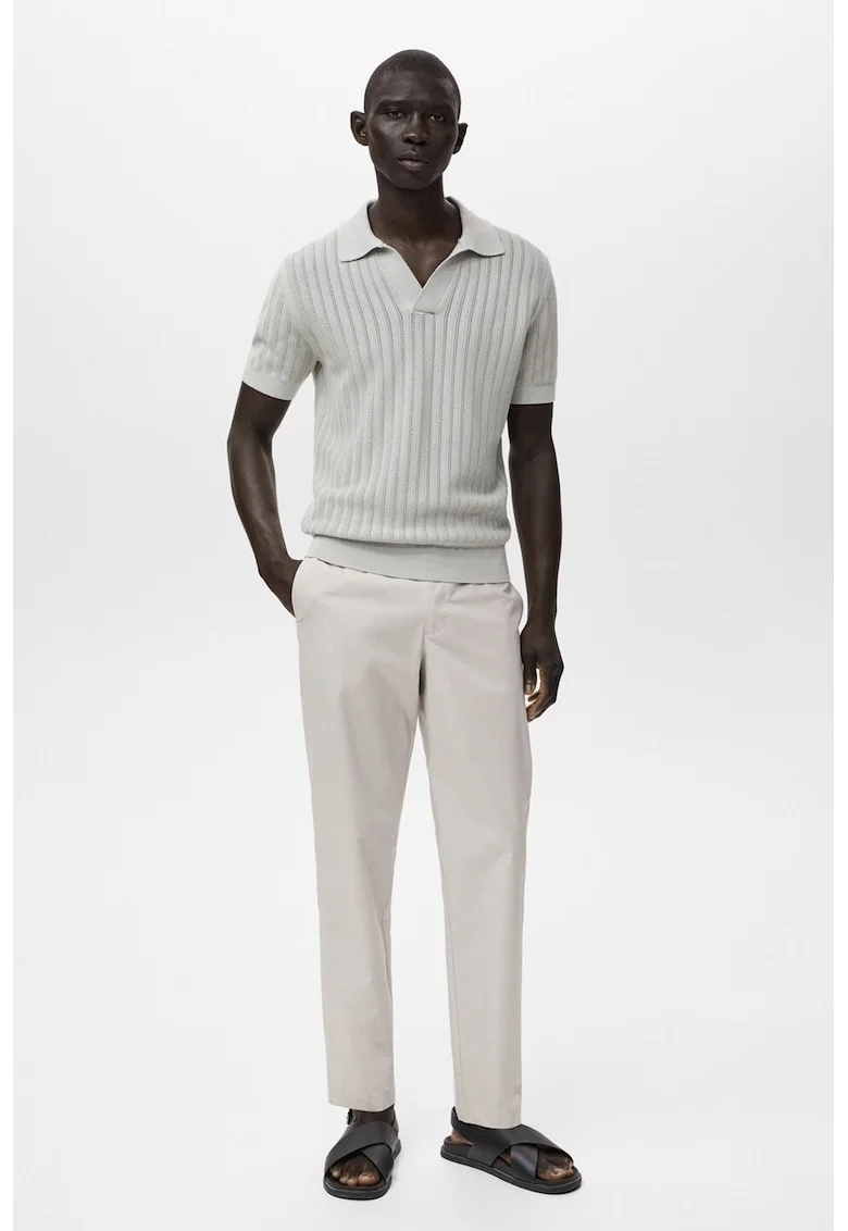 Pantaloni slim-fit, Alb murdar