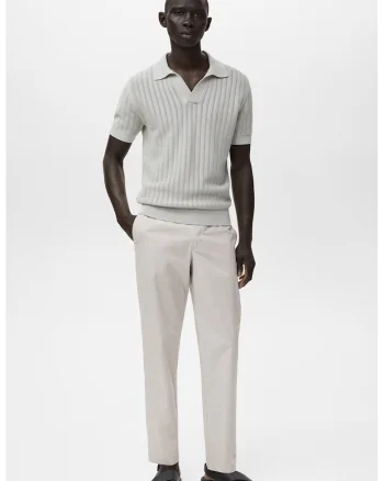 Pantaloni slim-fit, Alb murdar