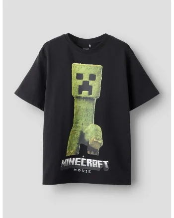 Tricou cu imprimeu Minecraft, Negru/Verde fistic