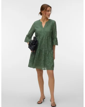 Rochie lejera cu maneci 3/4 Laurel, Verde feriga