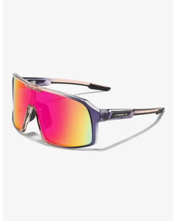 Ochelari de soare shield unisex cu lentile oglinda, Negru/Lila