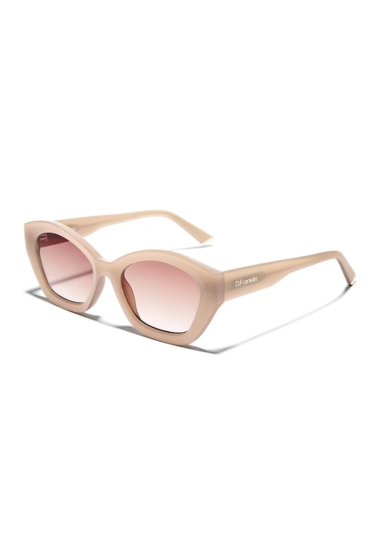 Ochelari de soare butterfly cu rama groasa, Bej deschis