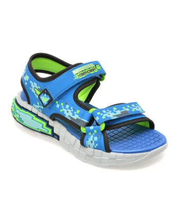 Sandale SKECHERS albastre, 402161L, din piele ecologica