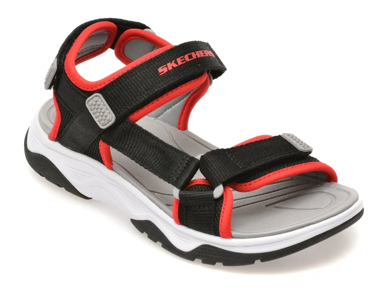Sandale SKECHERS negre, 407013L, din material textil