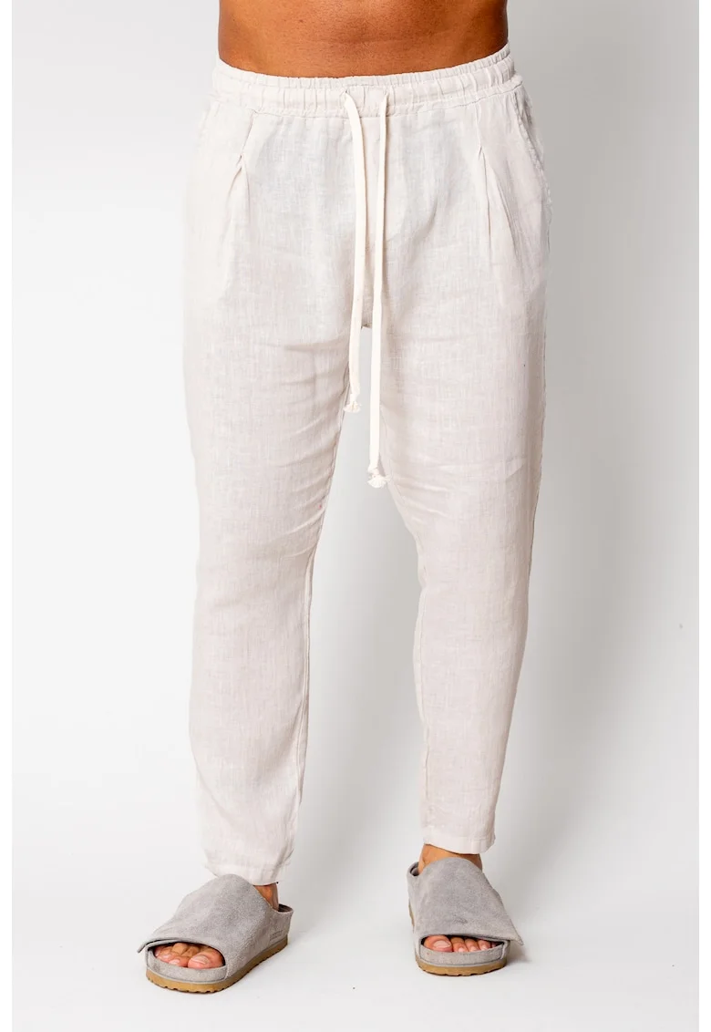 Pantaloni lung din IN cu snur Cream 17015, Bej