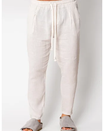 Pantaloni lung din IN cu snur Cream 17015, Bej