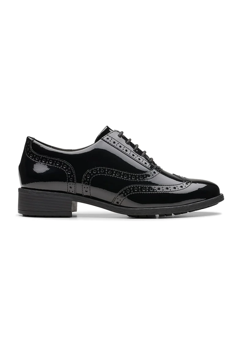 Pantofi brogue de piele, Negru stins