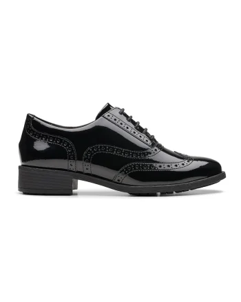 Pantofi brogue de piele, Negru stins