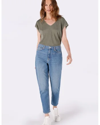 Pantaloni De Dama Albastru Mom Fit 896 MARIA, BLUE