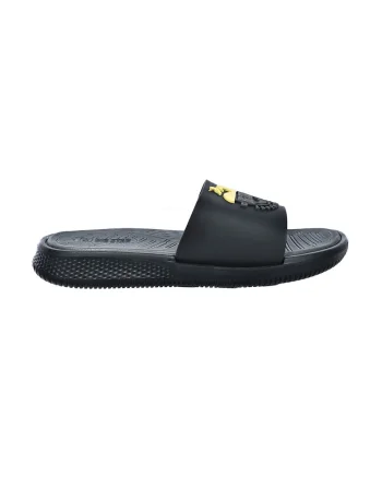 Papuci cu imprimeu logo, Negru/Galben