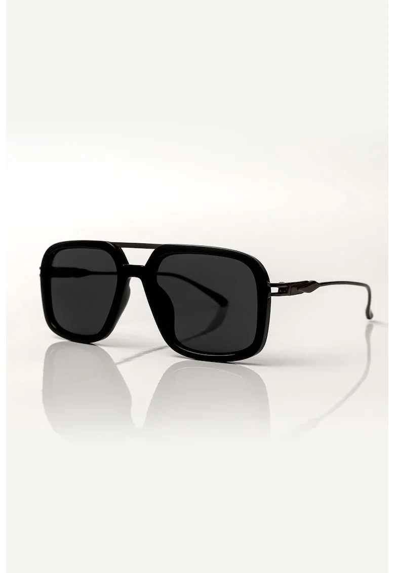 Ochelari de soare aviator cu rama metalica, Negru