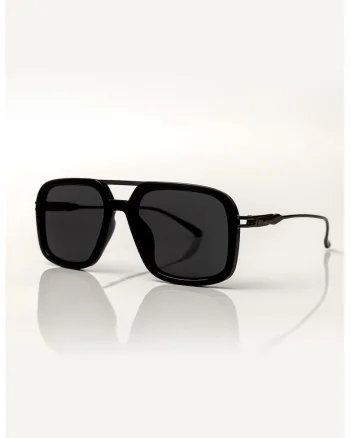 Ochelari de soare aviator cu rama metalica, Negru