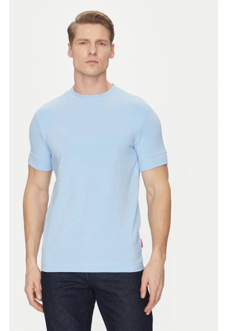 Tricou barbati,  304687853, Bumbac, Albastru, Albastru