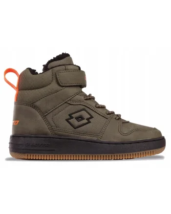 Ghete sport copii  PREHNA FUR, inalte, sintetic/textil, kaki