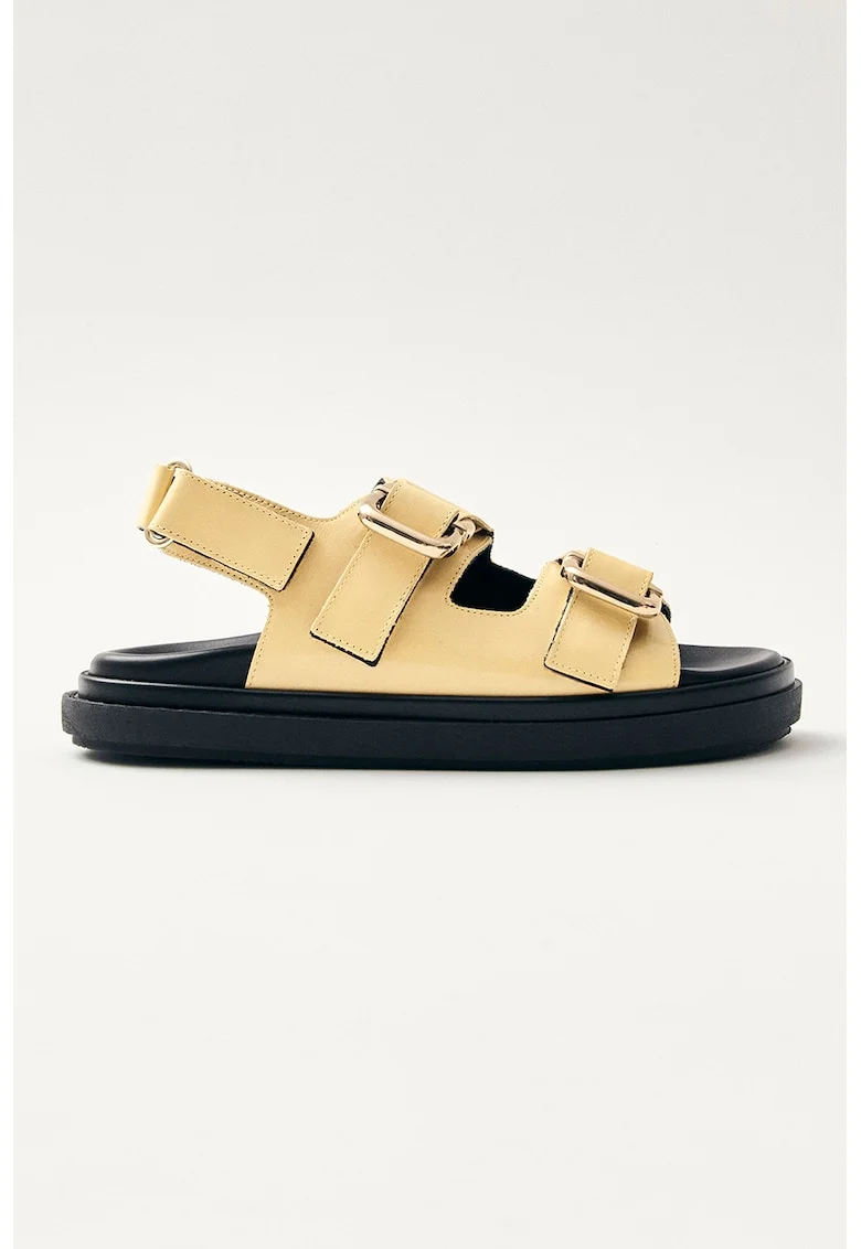Sandale de piele cu velcro Harper, Bej