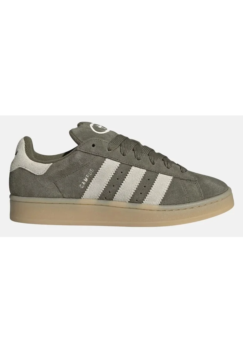 Pantofi sport cu sireturi, din piele intoarsa Campus 00s, Verde masliniu inchis