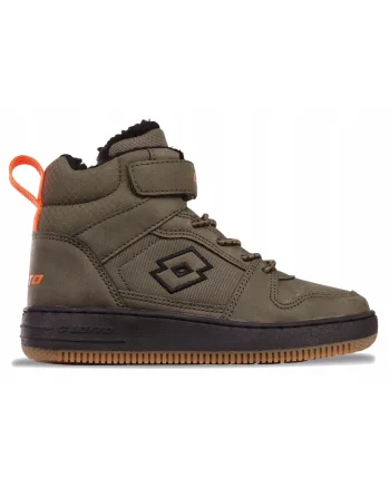 Ghete sport copii  PREHNA FUR, inalte, sintetic/textil, kaki