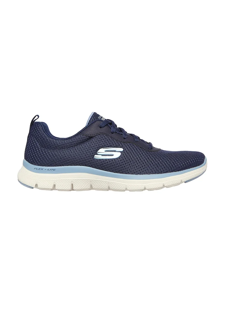 Pantofi sport de plasa Flex Appeal 4.0, Alb/Albastru inchis