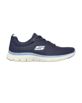 Pantofi sport de plasa Flex Appeal 4.0, Alb/Albastru inchis