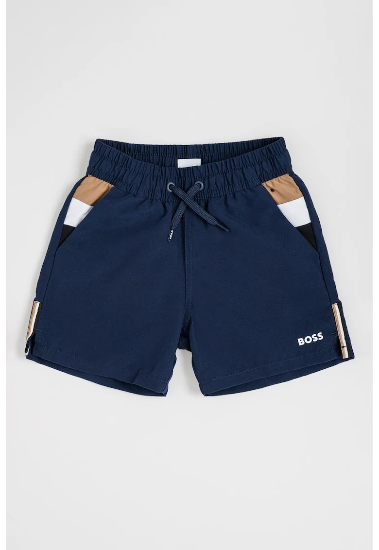 Pantaloni scurti de baie cu buzunare laterale, Bleumarin