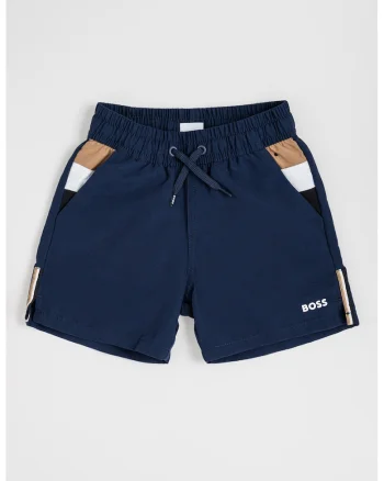 Pantaloni scurti de baie cu buzunare laterale, Bleumarin